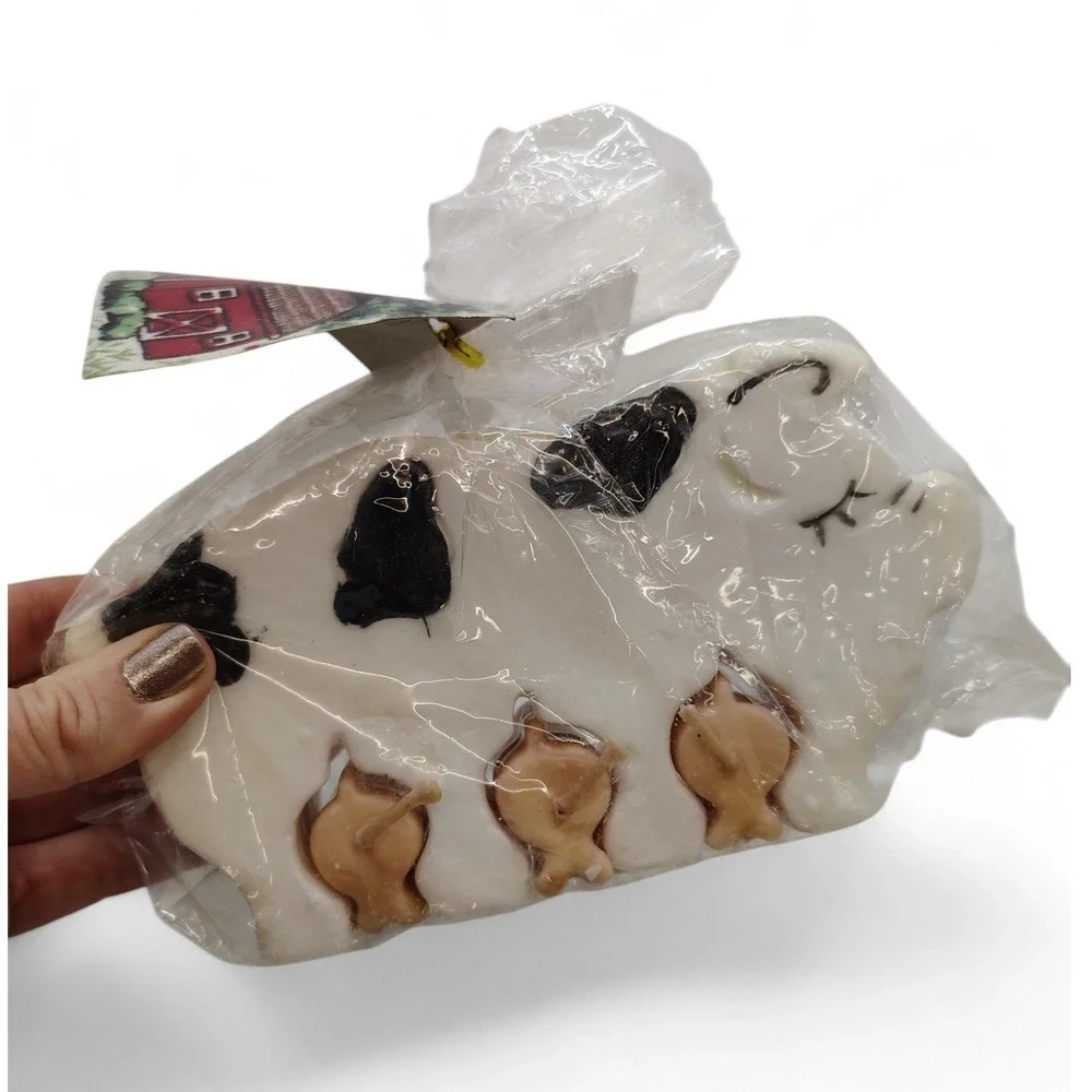 Candle‎ Craft 4 in 1 Pig with Piglets Candle Spotted Cow Farmhouse 1996 Novelty